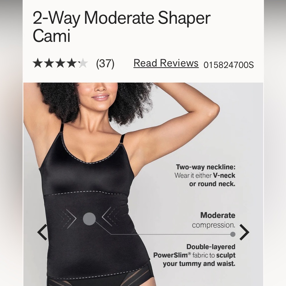 leonisa
2 way stretch 
shaper cami
black size medium